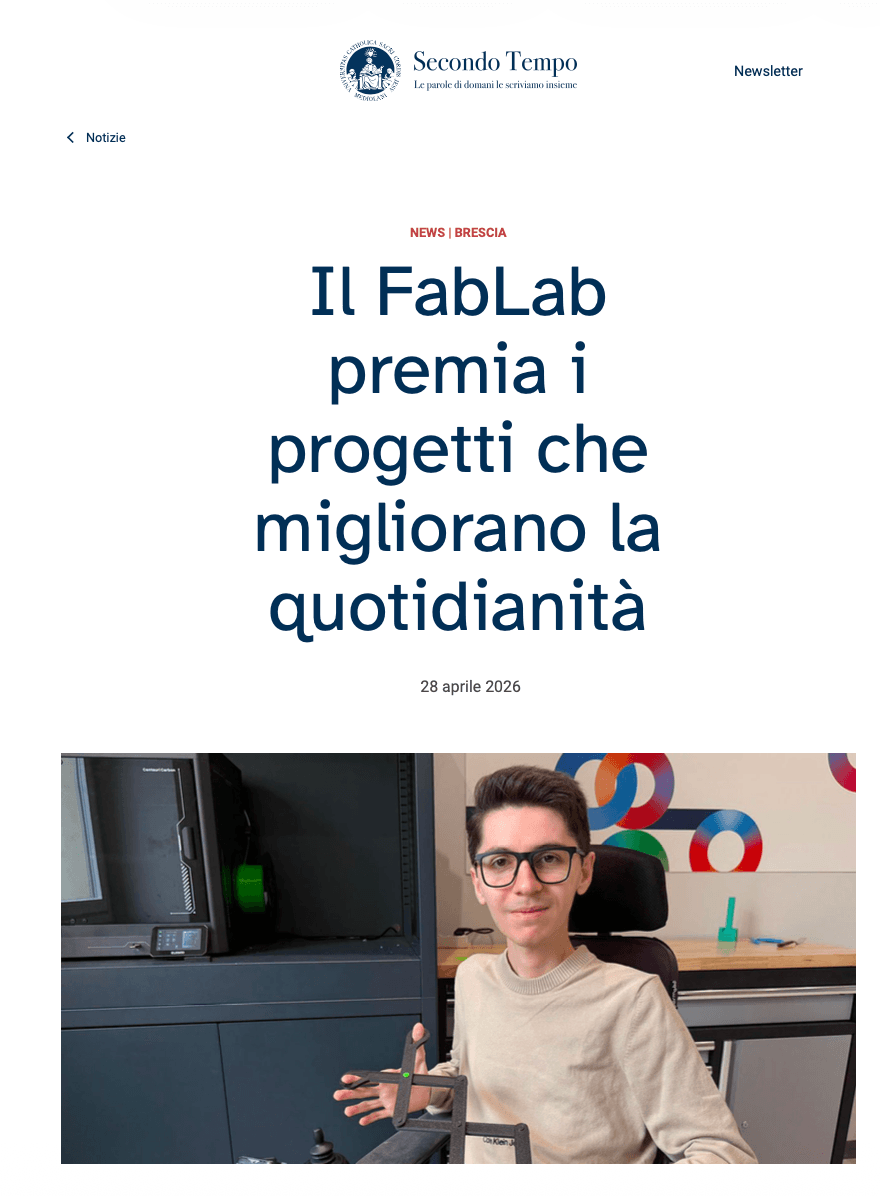 Premiazione contest FabLab Università Cattolica